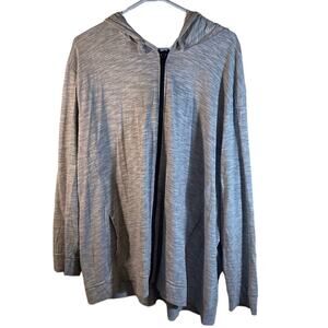 Hanes Just My Size Gray Hoodie Top Long Sleeve Zip Up Size 4X